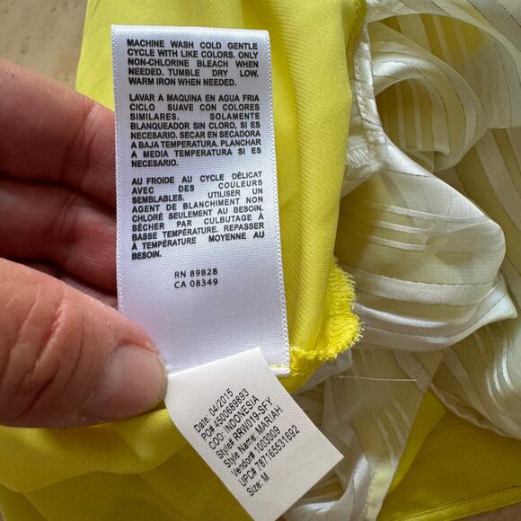 Robert Rodriguez Yellow and Cream Sleeveless Peplum Blouse Women's Medium - Picture 4 of 8